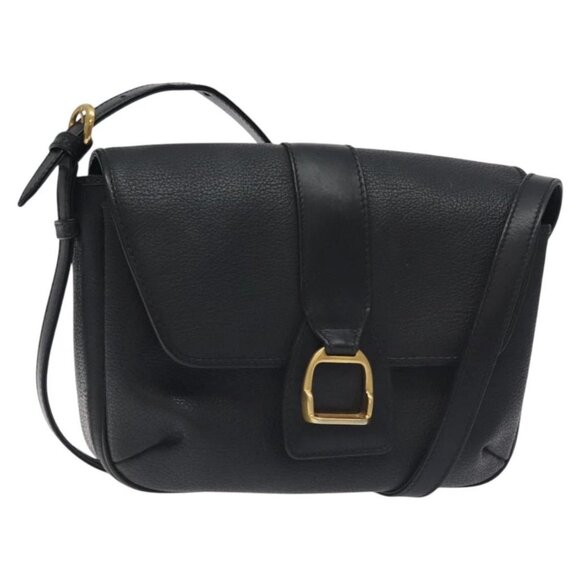 GUCCI Shoulder Bag Leather Black Gold 001 056 1299 Auth 130162 - Picture 1 of 16